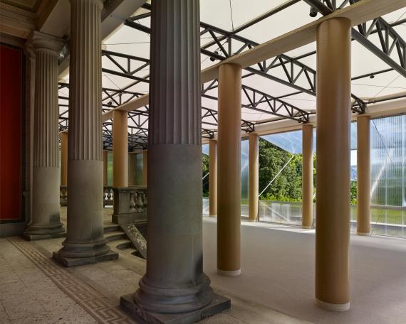 Summer Pavilion Zurich by Shigeru Ban paper tubes and carbon fiber beams