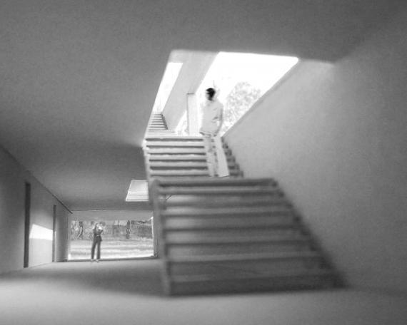 Wettbewerb Schulhaus Nauen in Dürnten Kaskadentreppe und Gangbereich in Zusammenarbeit mit Kissling Roth Architekten