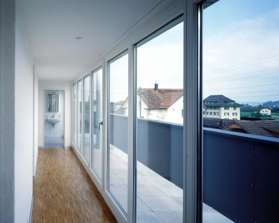 House Siebnen rooftop apartment with hallway and terrace to the north